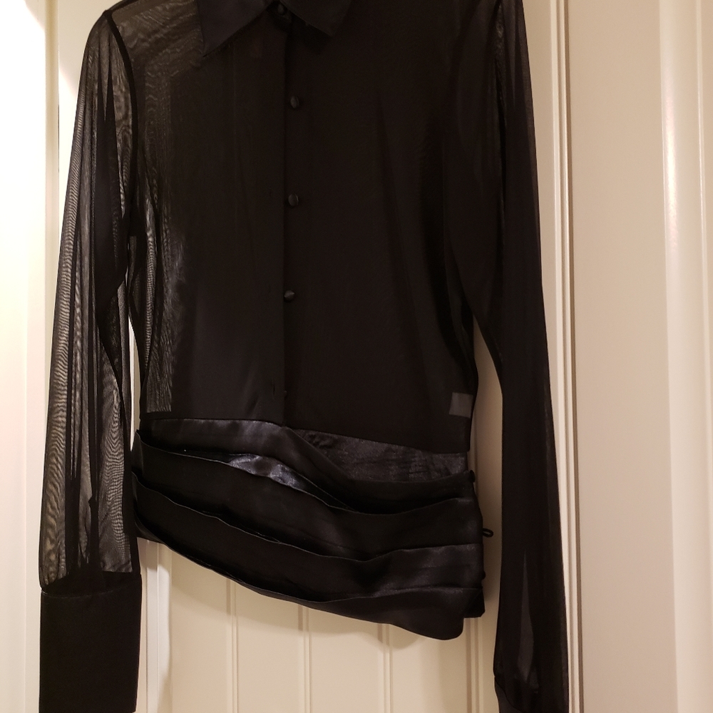 Black sheer shirt/jacket